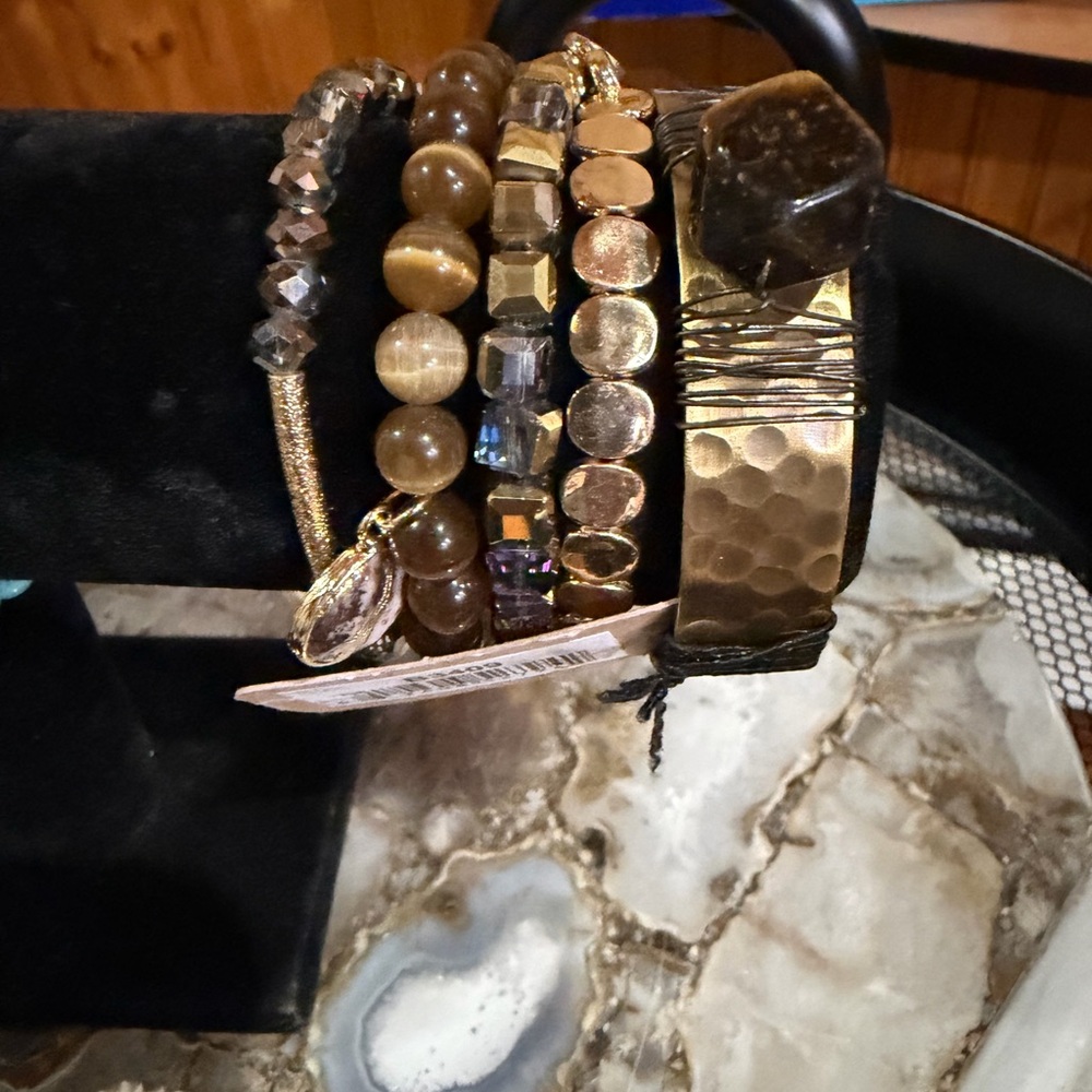 Stackable Tigers Eye Crystal Bracelets - image 1